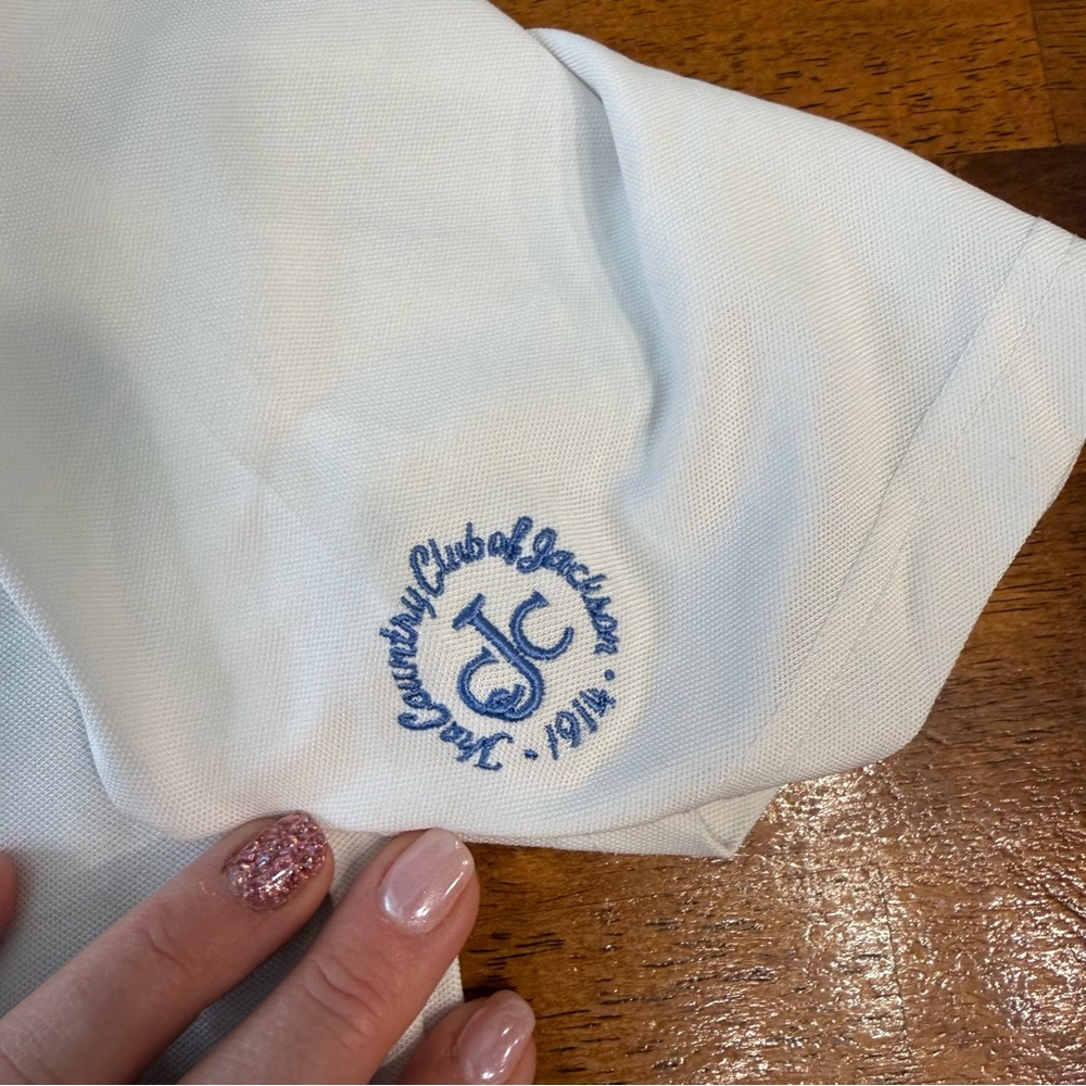 Men's Turtleson Tour Performance White Polo Shirt size medium - Picture 3 of 9